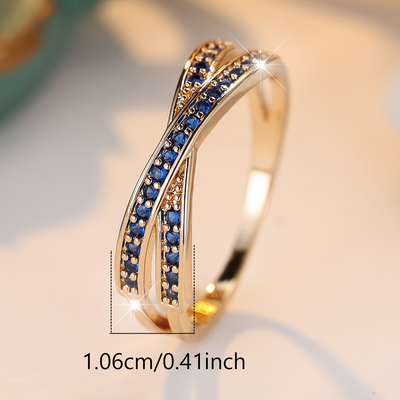 Minimalist Stacked Wedding Ring, Colourful Synthetic Zirconia